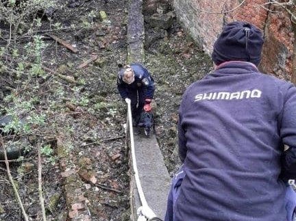 pies utknął w fosie fortu poznań  - Straż Miejska Miasta Poznania