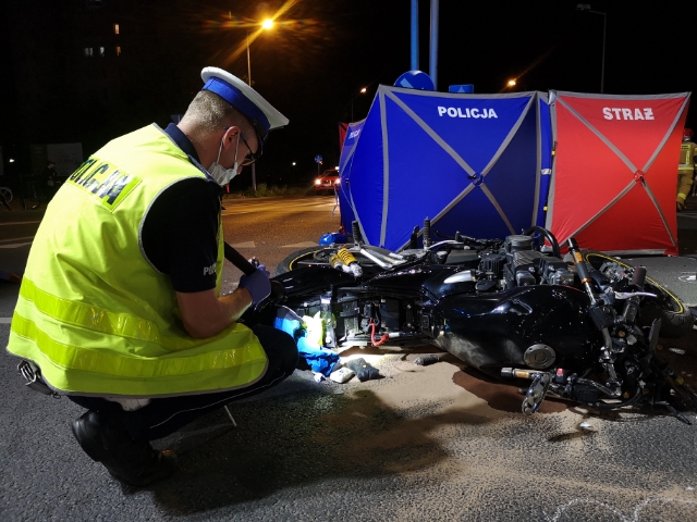 śmiertelny wypadek leszno motocyklista  - KMP Leszno