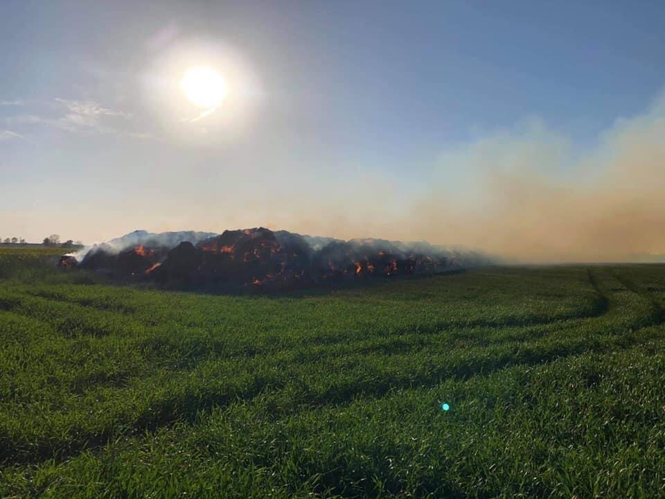 pożar balotów  - OSP Kleszczewo