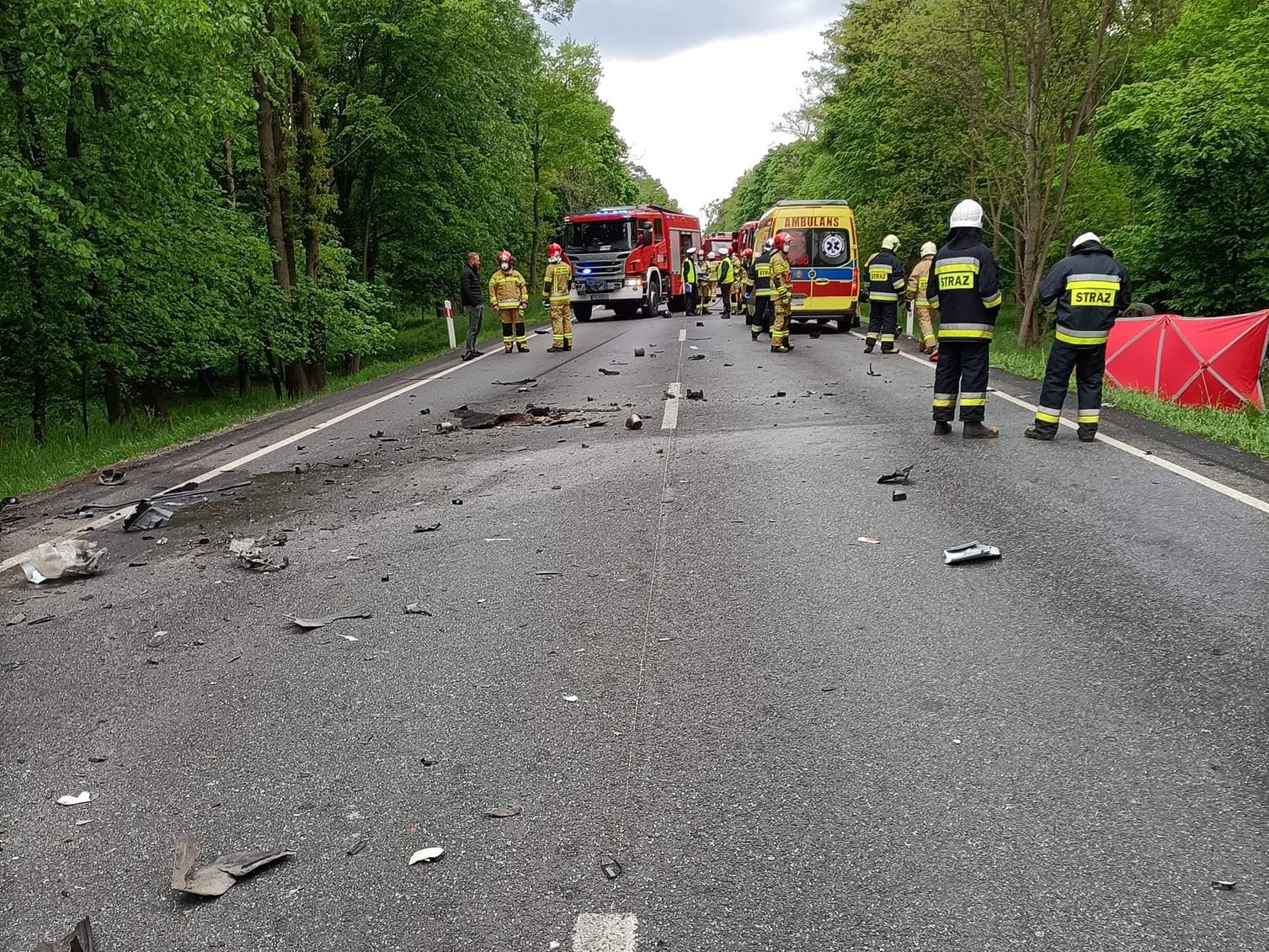 śmiertelny wypadek d11 murzynówko - OSP Miąskowo