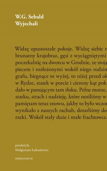 wyjechali - okładka - Ossolineum