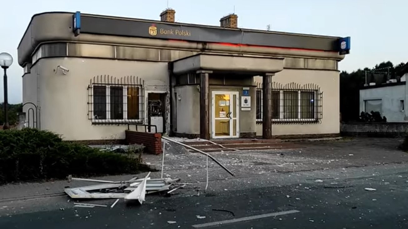 skoki wysadzony bankomat  - KPP Wągrowiec 