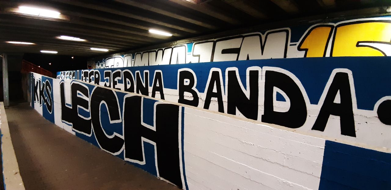 mural lech poznań stulecie - Kibice Lecha Poznań