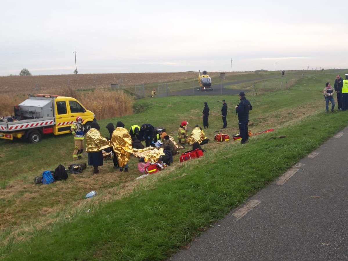 wypadek imigrantów a2 - KWP