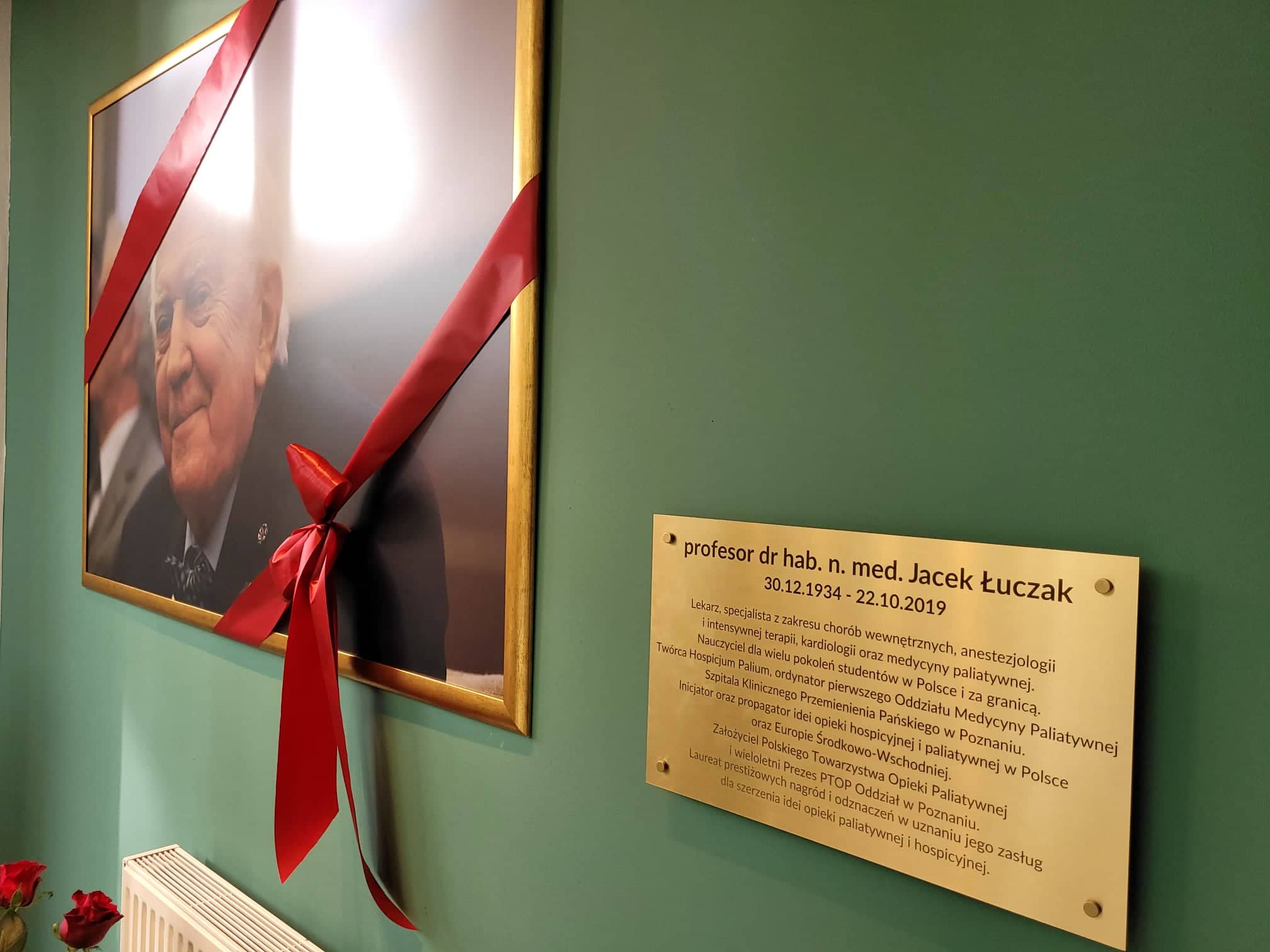Hospicjum Palium prof. Jacek Łuczak tablica - Aleksandra Włodarczyk 