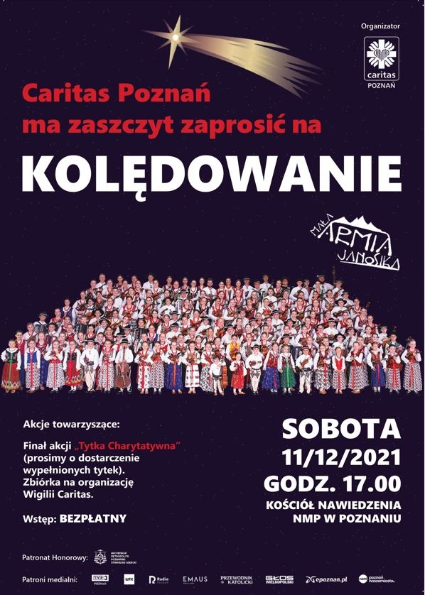 kolędowanie caritas plakat 2021 - Poznań Caritas