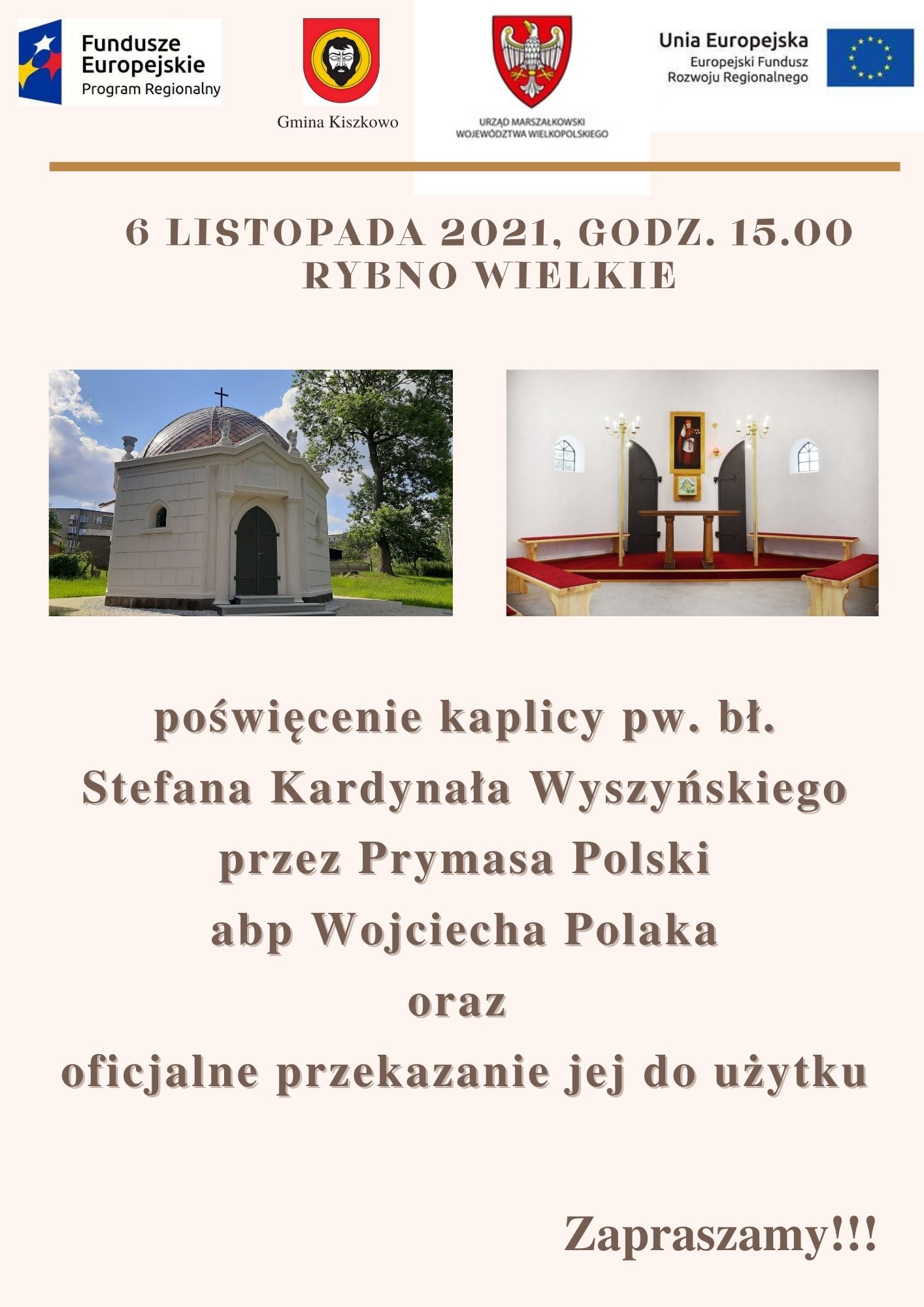 kaplica rybno pw wyszyńskiego - Gmina Kiszkowo