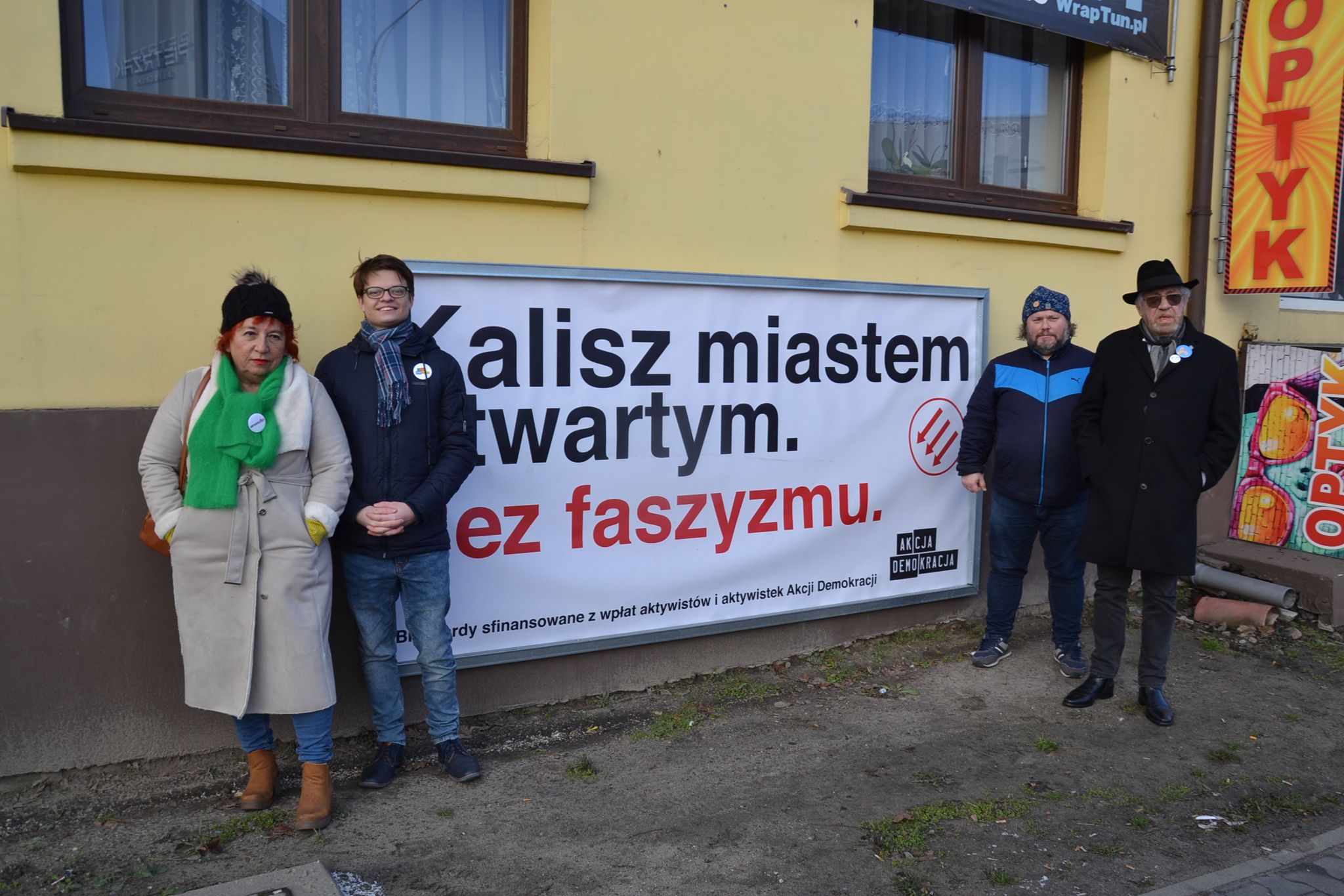 "Kalisz miastem Otwartym. Bez faszyzmu" billboardy kalisz - Danuta Synkiewicz 
