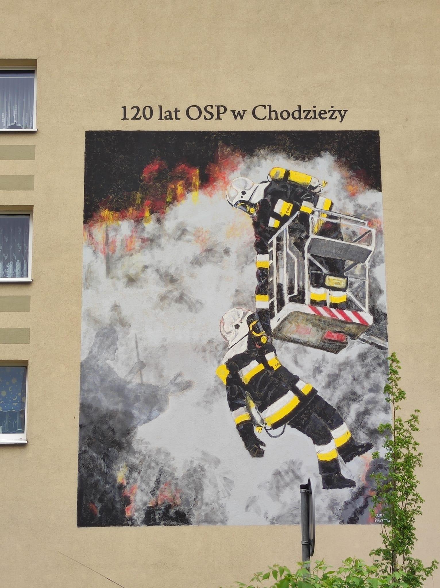 mural osp chodzież - OSP Chodzież