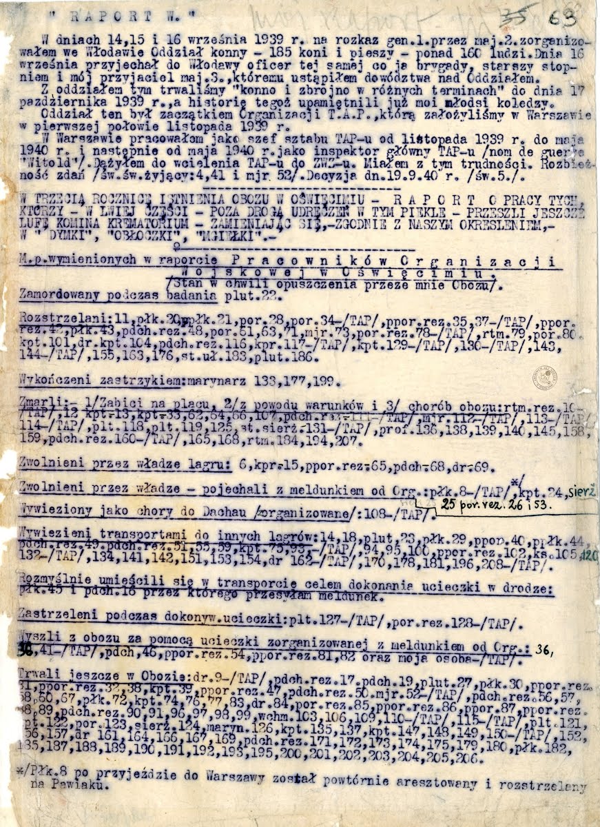 Raport W - Archiwum Akt Nowych