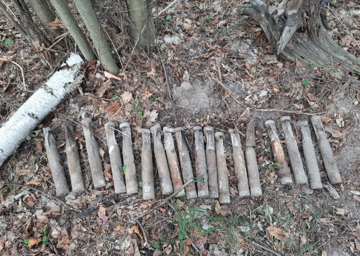 bomby w lesie niewybuchy puszcza zielonka - KPP Wągrowiec