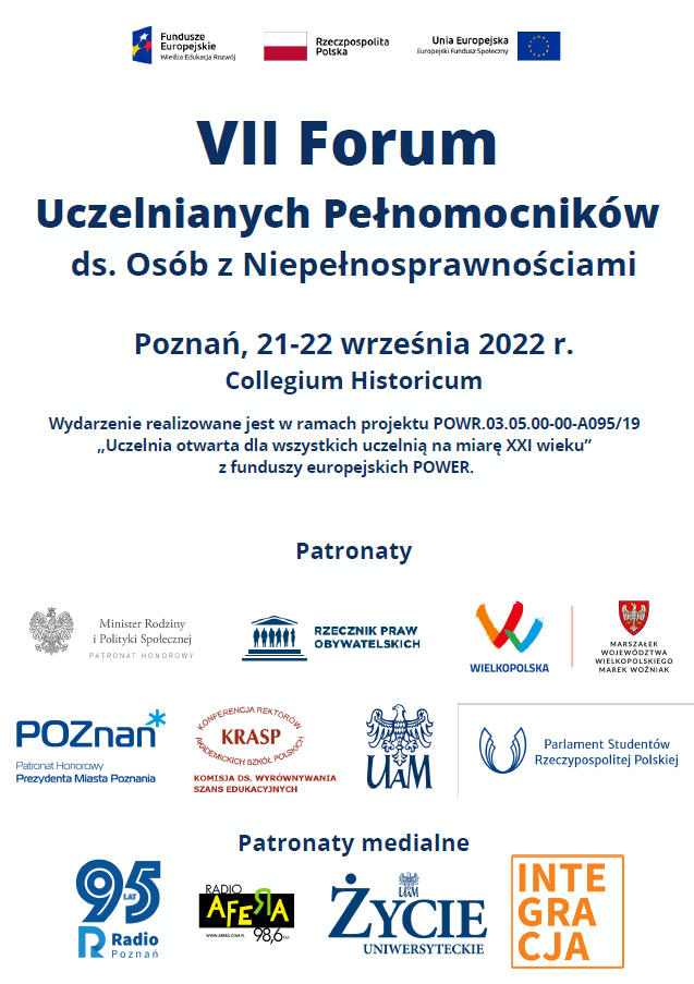 VII Forum Uczelnianych Pełnomocników ds. Osób z Niepełnosprawnościami - Organizator