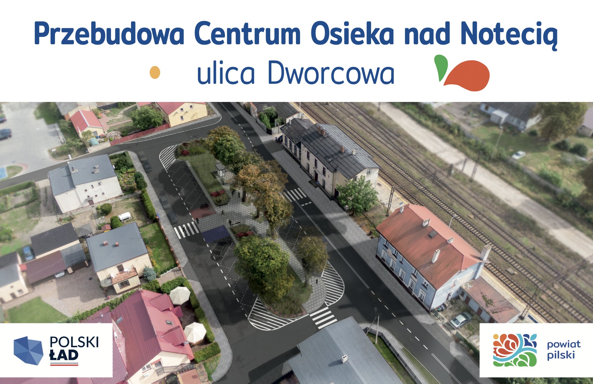 przebudowa centrum Osieka nad Notecią - Fb: starosty pilskiego Eligiusza Komarowskiego
