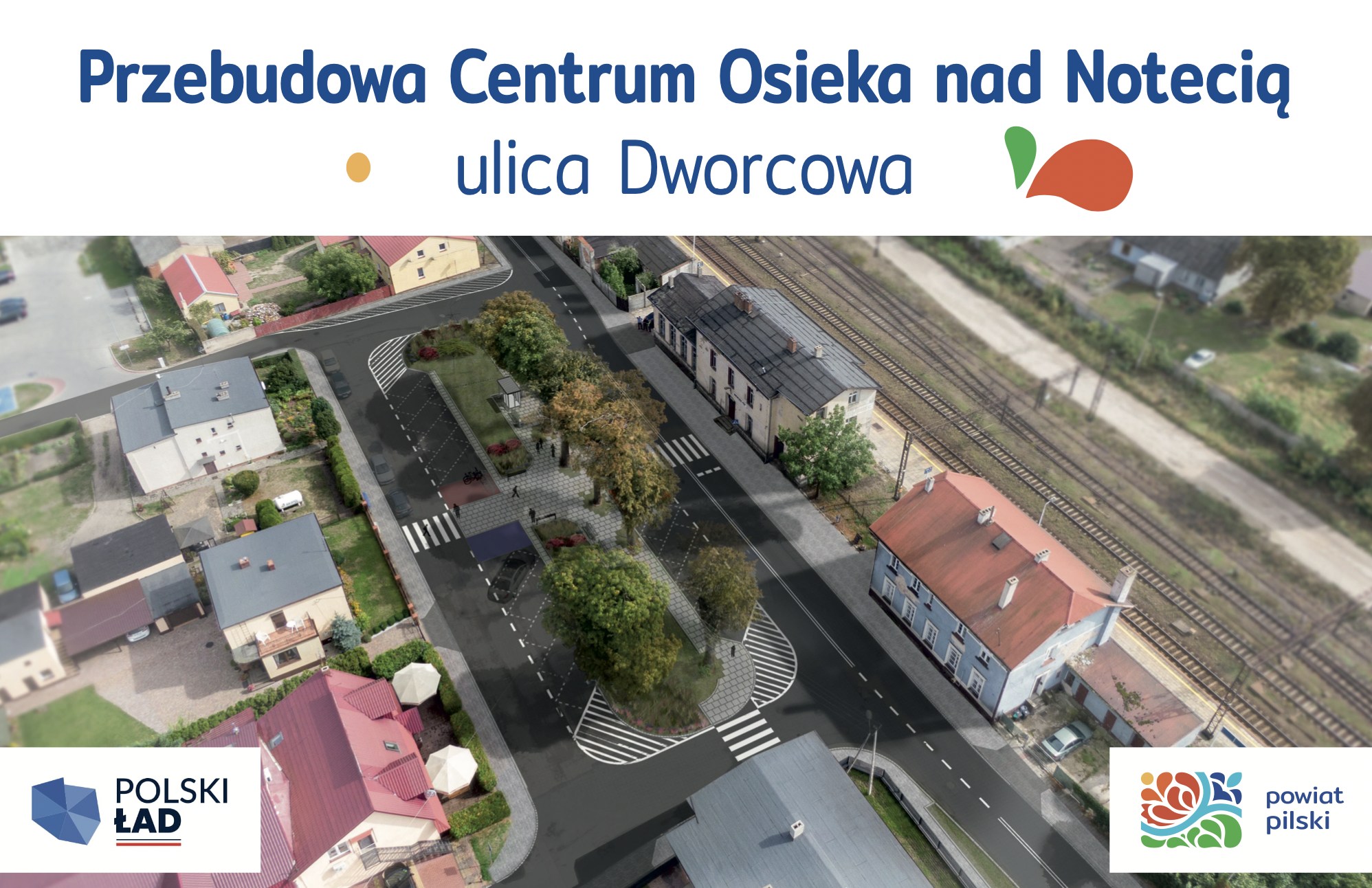 przebudowa centrum Osieka nad Notecią - Fb: starosty pilskiego Eligiusza Komarowskiego