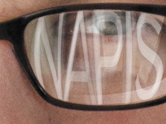 Napis - plakat spektaklu - Teatr im. Bogusławskiego