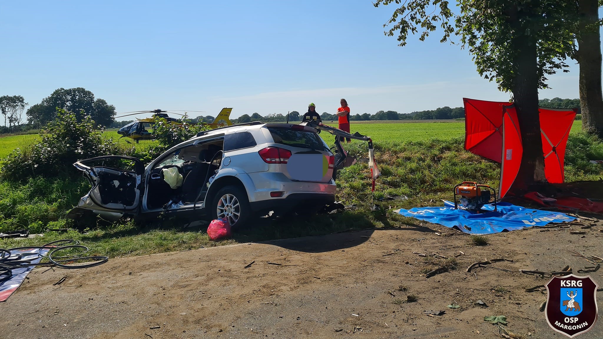 wypadek pod wągrowcem  - OSP Margonin