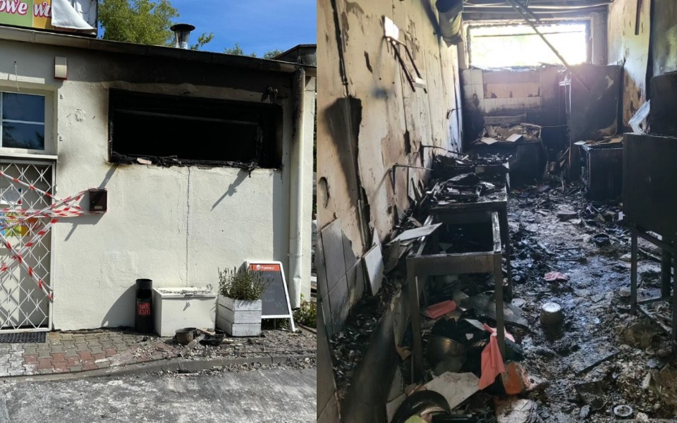 Pożar w Bistro Kolorowe Wazy biedrusko restauracja  - Pomagam.pl
