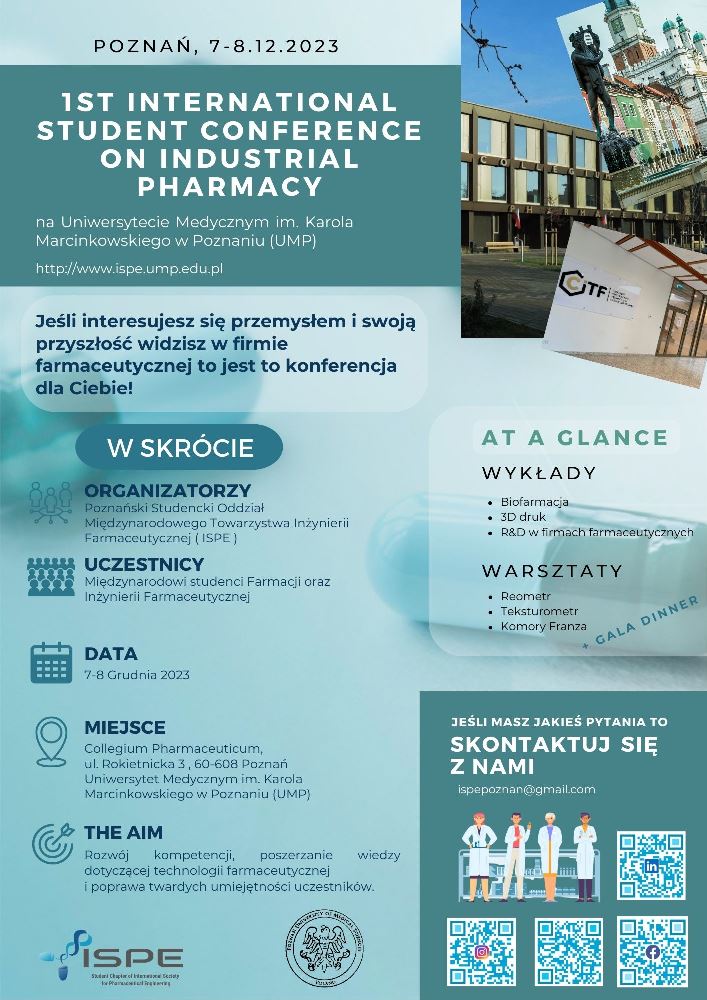 1st International Student Conference on Industrial Pharmacy - Organizator
