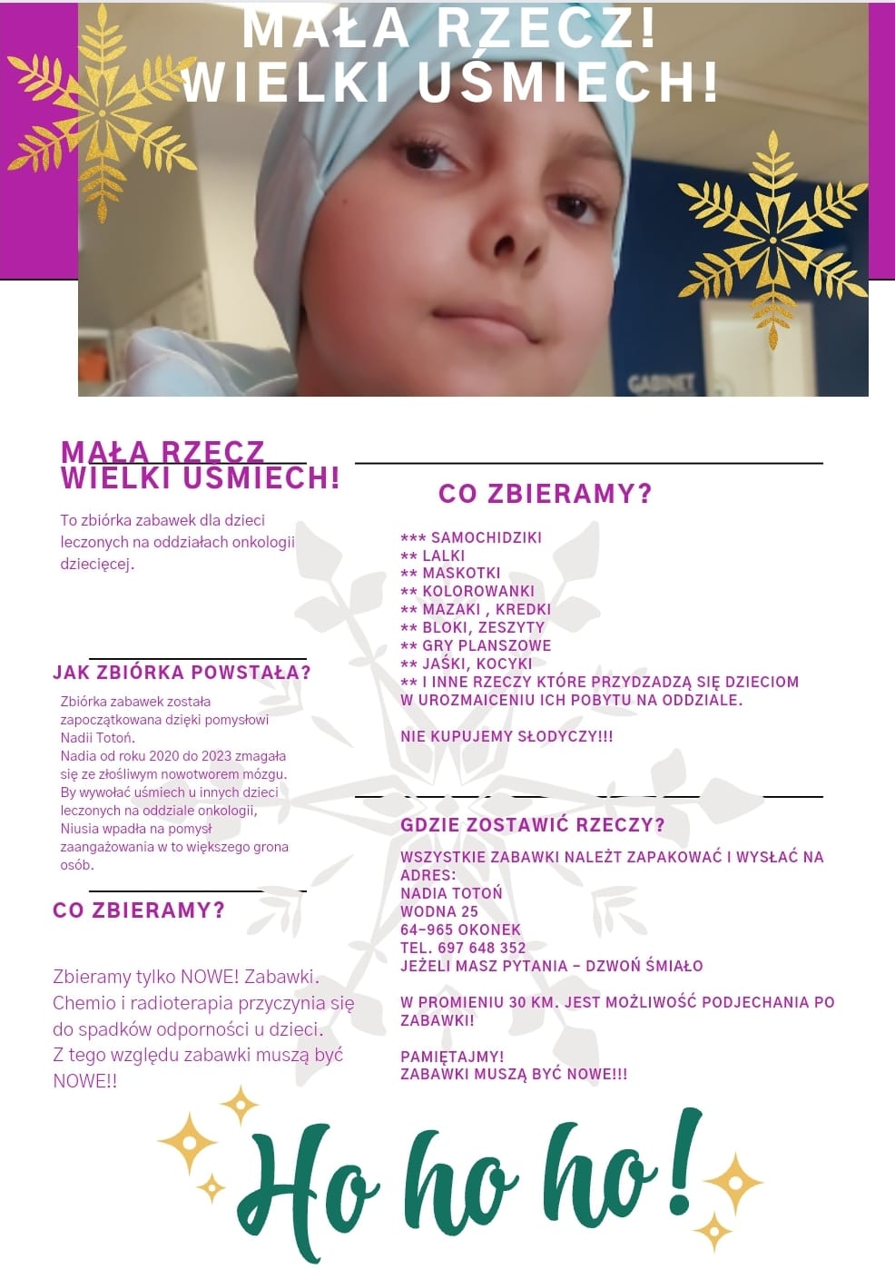 nadia zbiórka zabawek - FB: Nadia - Walcząca Księżniczka