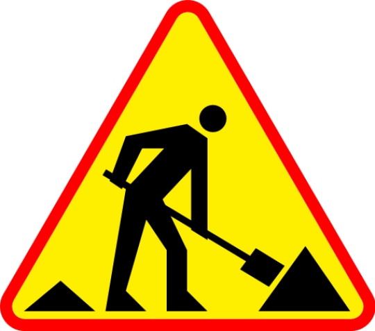 Znak - roboty drogowe