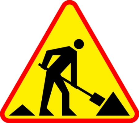 Znak drogowy - roboty mniejszy