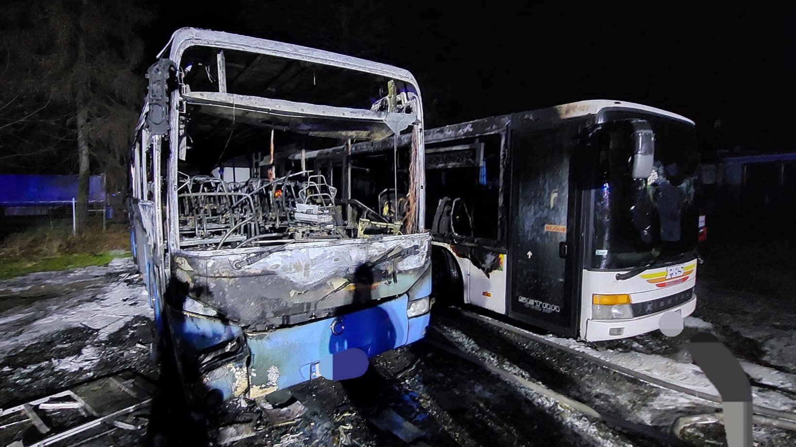 pożar autobusów zajezdnia wolsztyn - Ochotnicza Straż Pożarna w Kębłowie