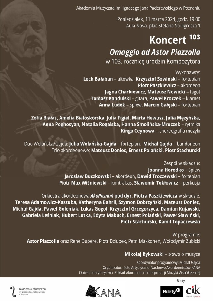 Koncert „Omaggio ad Astor Piazzolla” - Organizator