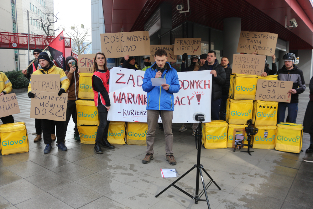 protest glovo - Leon Bielewicz  - Radio Poznań
