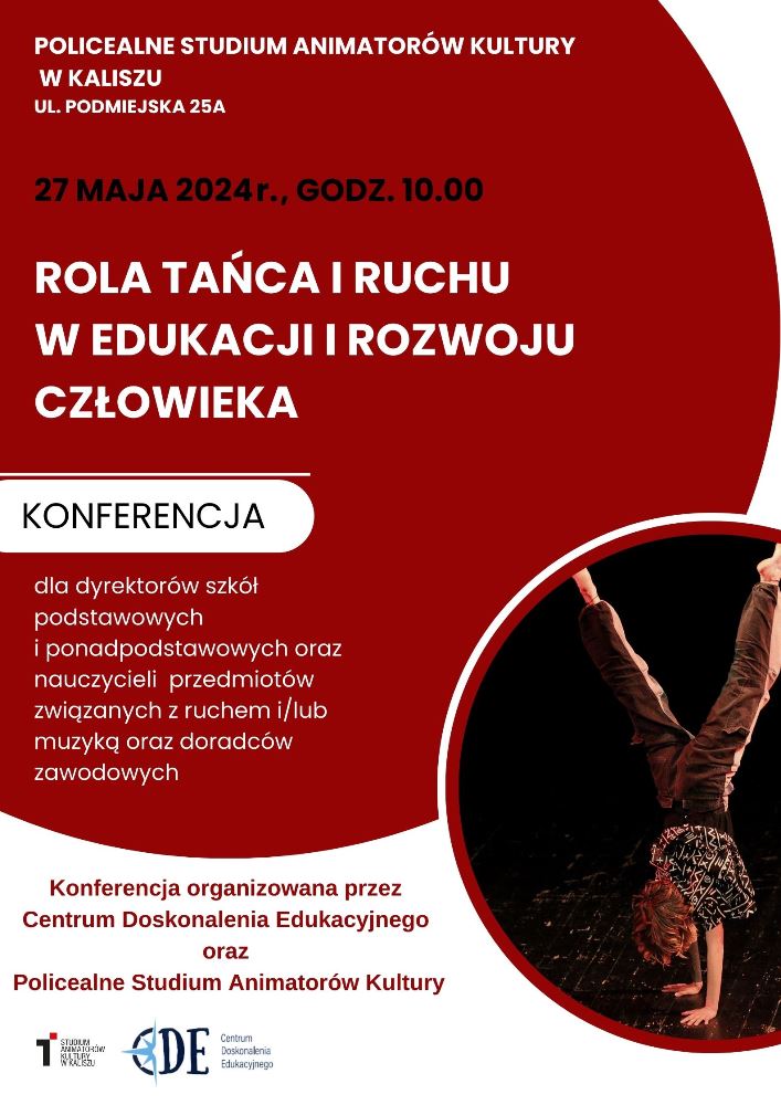 Rola tańca i ruchu w edukacji i rozwoju człowieka - konferencja - Organizator