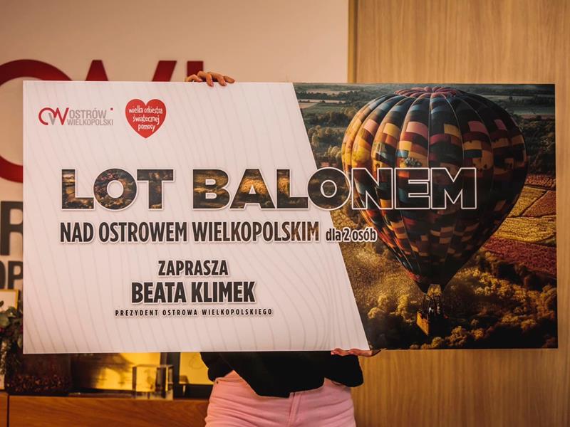 lot balonem - Prezydent Ostrowa Wielkopolskiego Beata Klimek
