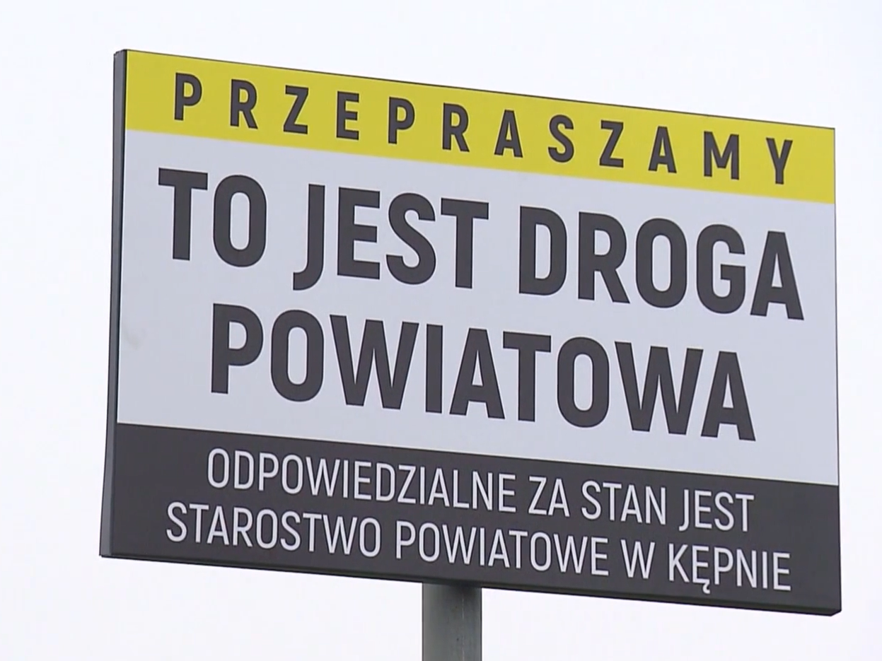 droga powiatowa nie gminna - TVP3 Poznań
