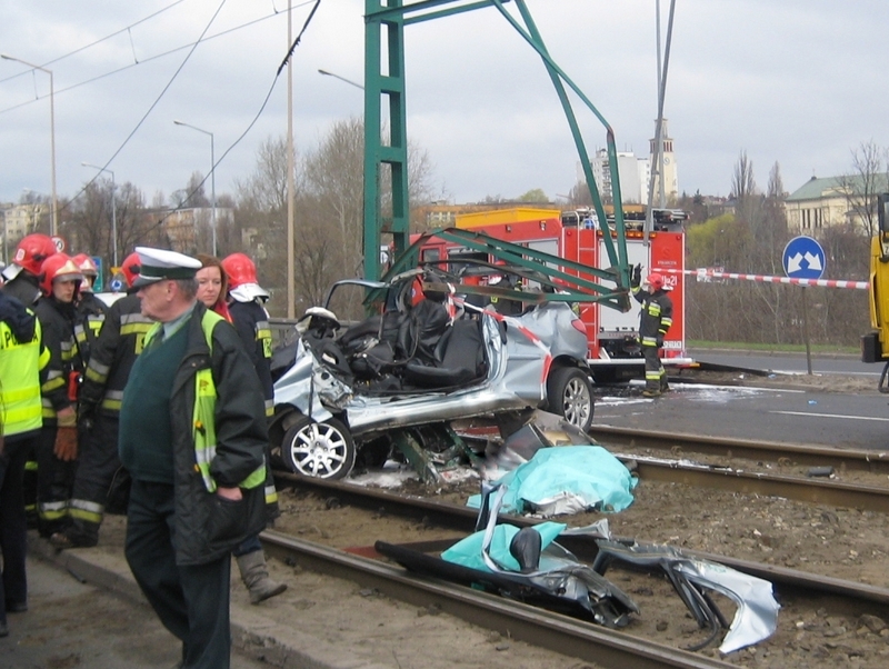 Wypadek na ul. Hetmańskiej - słup - Anna Skoczek