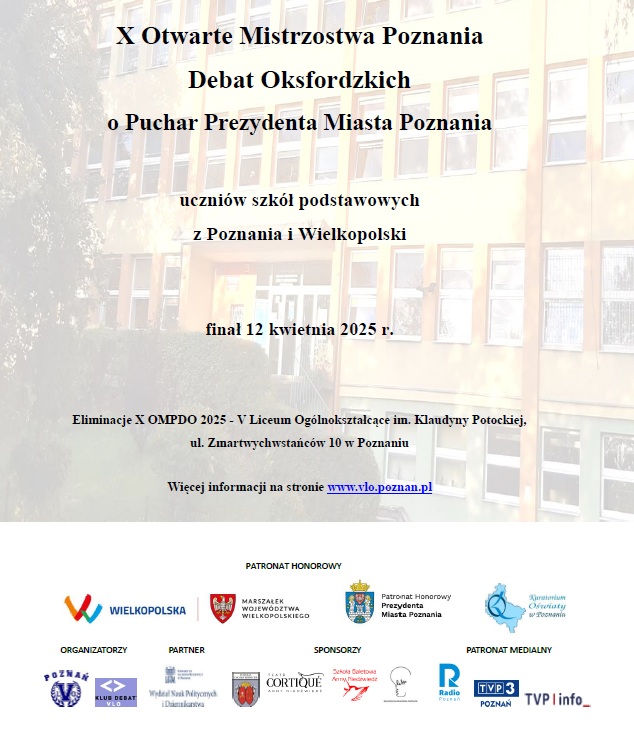 X Otwarte Mistrzostwa Poznania Debat Oksfordzkich - Organizator