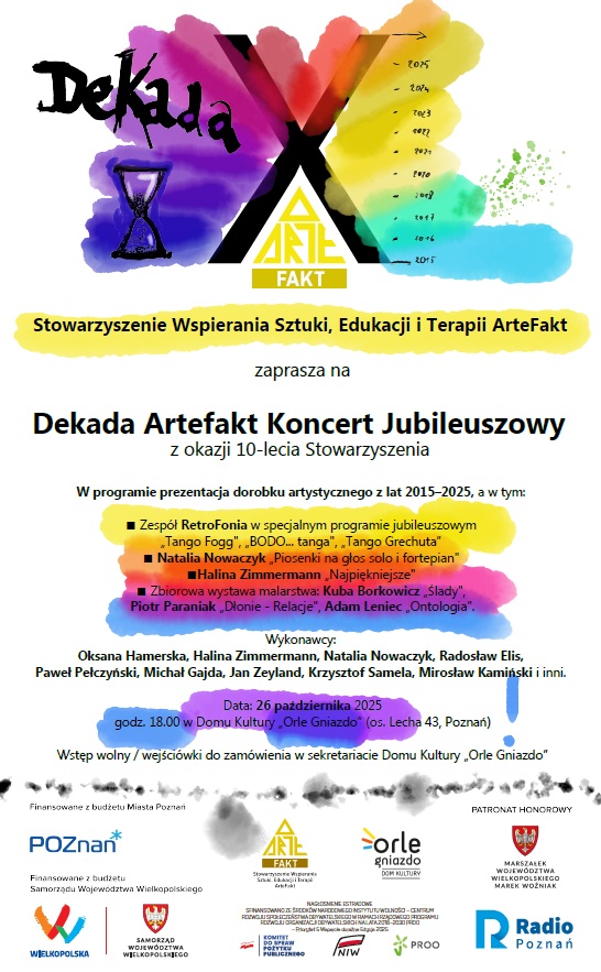 Koncert Jubileuszowy – Dekada ArteFakt 2025 - Organizator