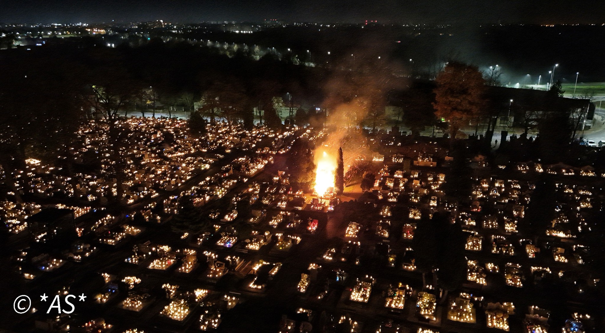 pożar na cmentarzu konin - Agnieszka Strzykała