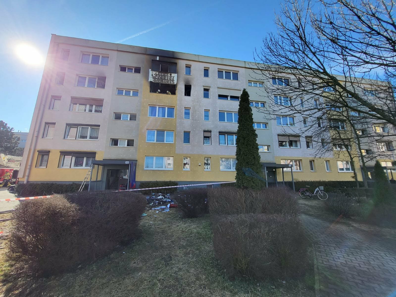 pożar bloku w kościanie - KP PSP Kościan