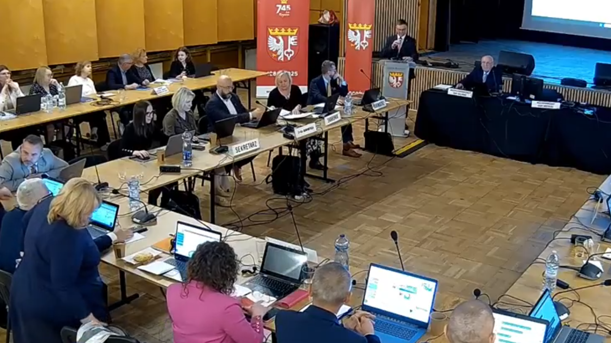sesja rady rada miasta rogoźno - screen z sesji rady Rogoźna