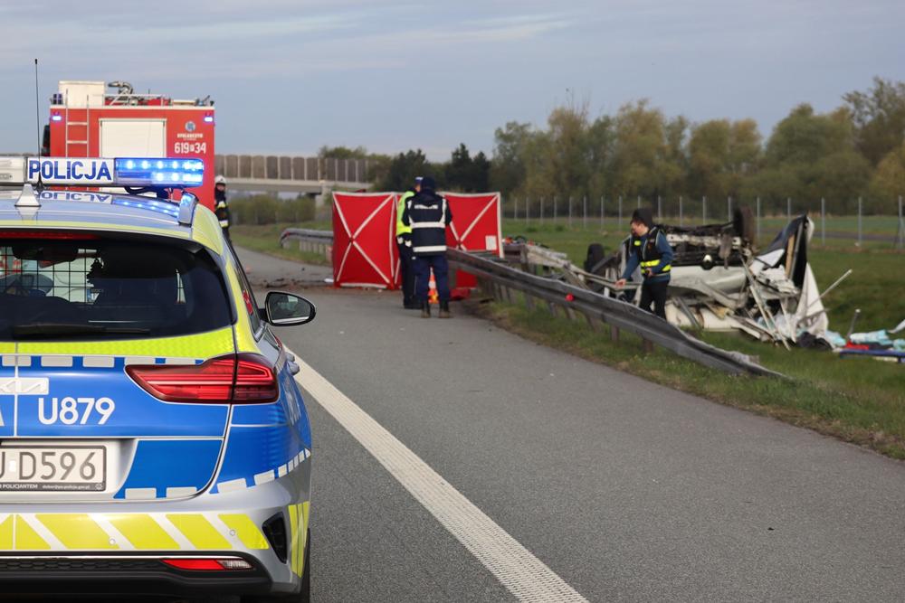 wypadek A2 - Policja Środa Wielkopolska