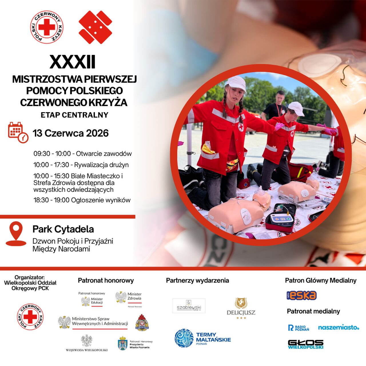 Młodzież z całej Polski zmierzy się w Poznaniu. Przed nami finał XXXII Mistrzostw Pierwszej Pomocy PCK - Organizator