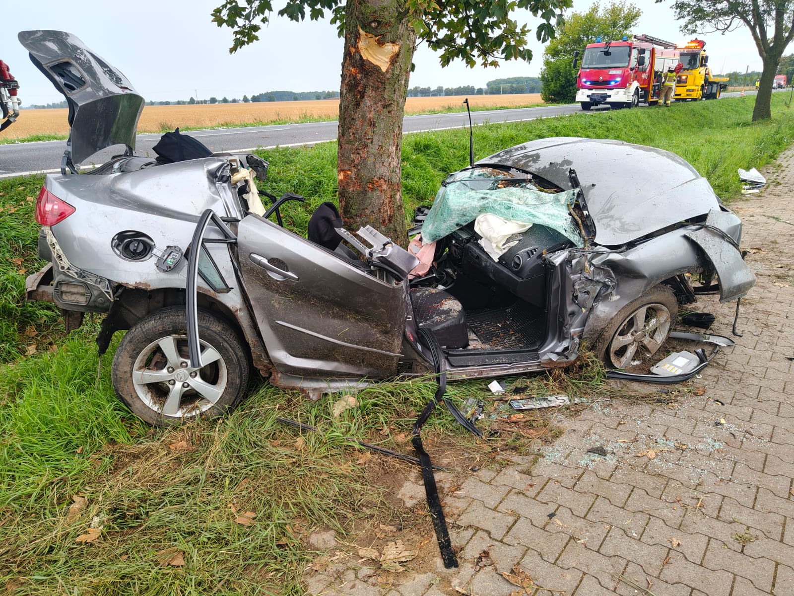 wypadek ptaszkowo - PSP Grodzisk i OSP Granowo