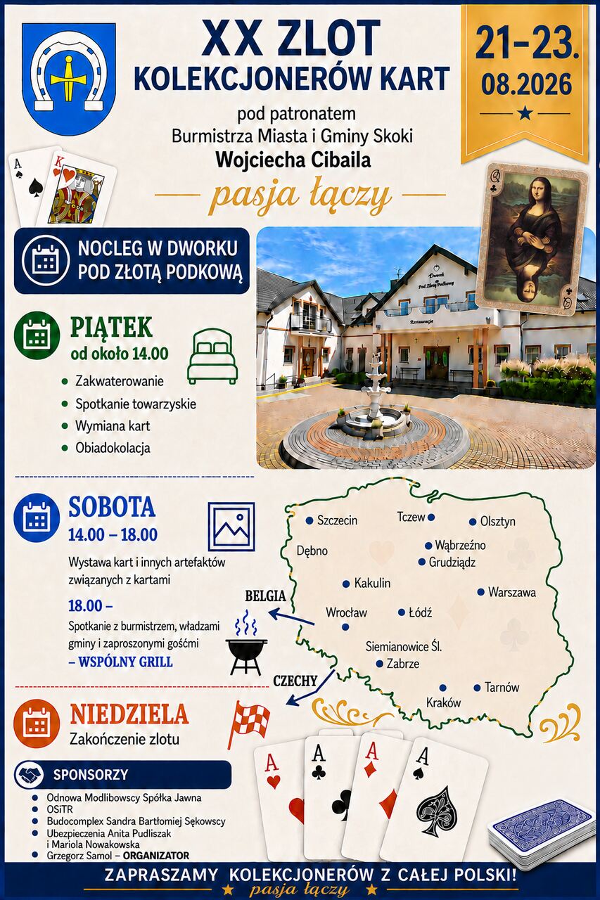 Najwięksi kolekcjonerzy kart do gry spotkają się w Skokach. Przed nimi jubileuszowy XX Zlot Polskich Kolekcjonerów Kart - Organizator
