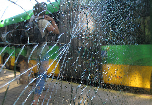 szyba słuczona przystanek mpk - TomFoto