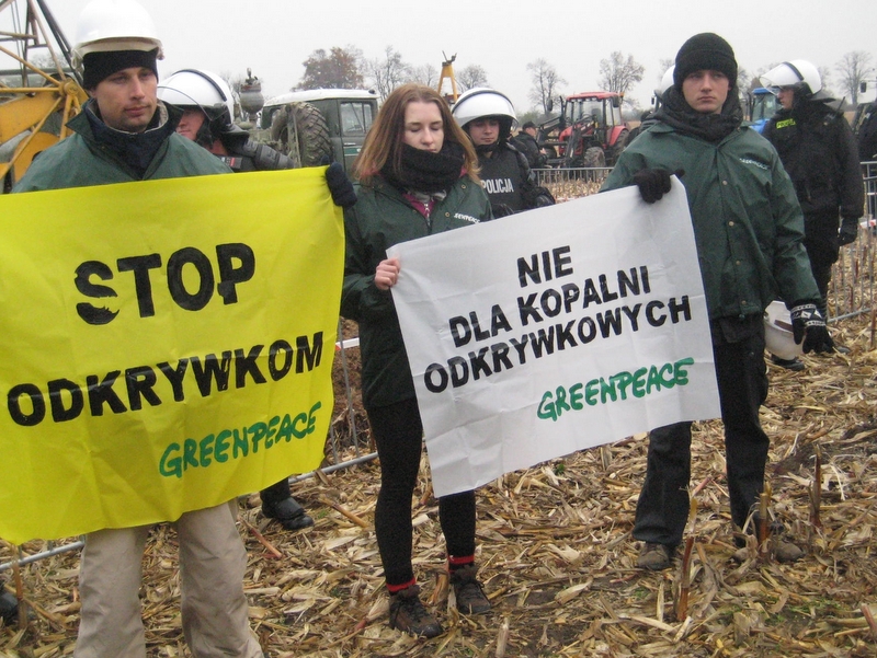 Protest przeciwko odkrywce, Greenpeace - Jacek Marciniak