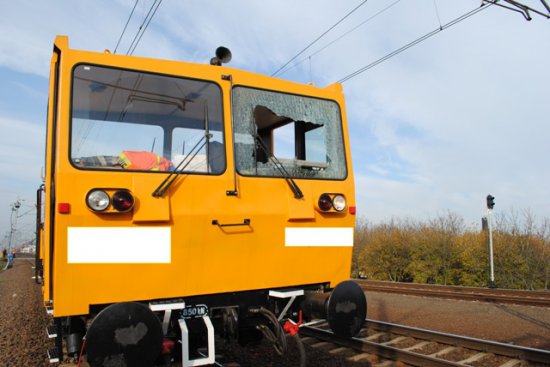 drezyna - zderzenie - Straż Pożarna Poznań