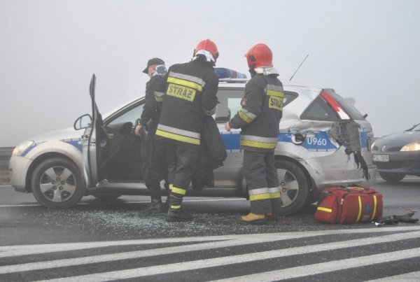 Karambol pod Wrześnią, mgła, listopad - Policja/Poznań