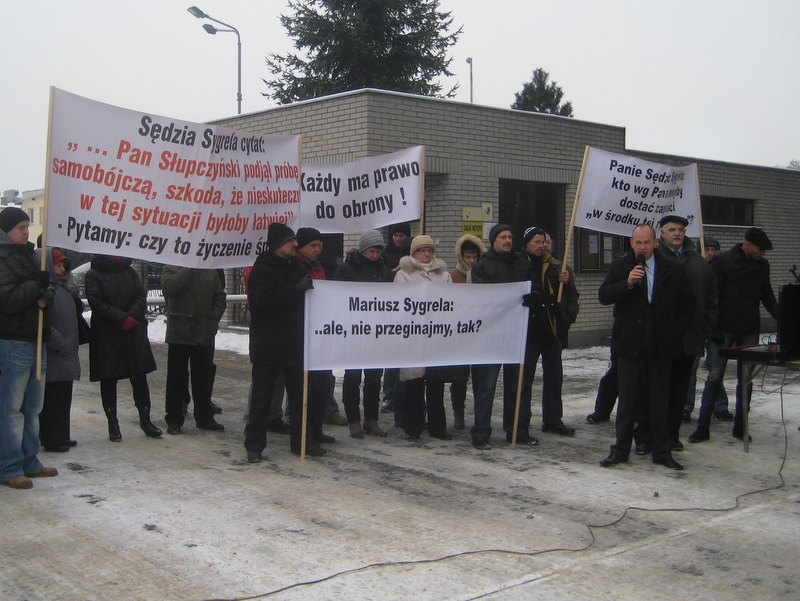 Demonstracja poparcia dla Stokłosy - Wiesława Pinkowska