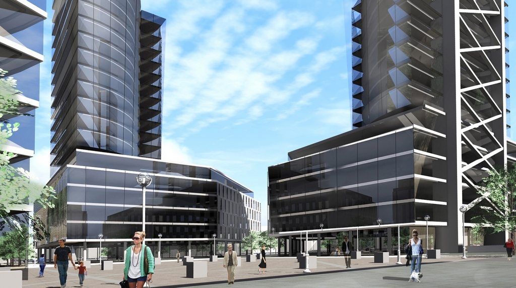 Dworzec PKS - wieżowce, wizualizacja - Pracownia Architektoniczna Grzegorz Czerwiński