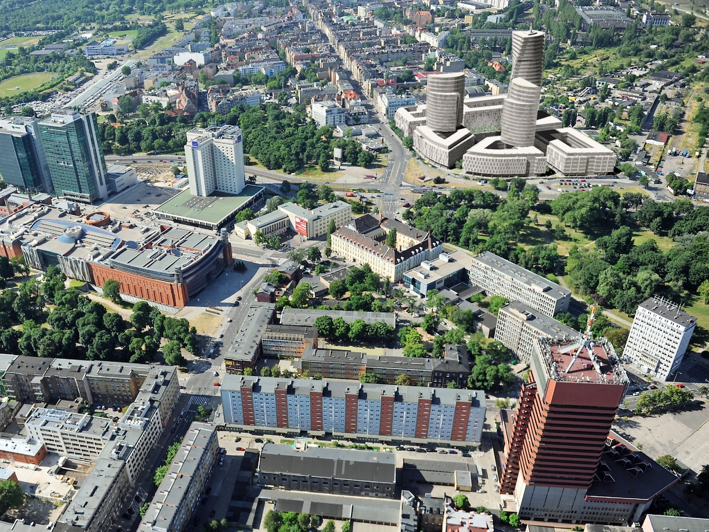 Dworzec PKS - wieżowce, wizualizacja - Pracownia Architektoniczna Grzegorz Czerwiński