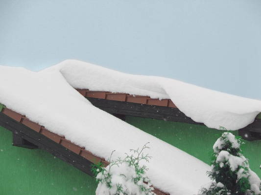 Śnieg na dachu - Policja/Jarocin