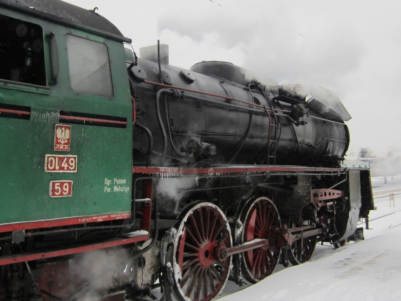 Pociąg z parowozem, lokomotywa - Anna Skoczek